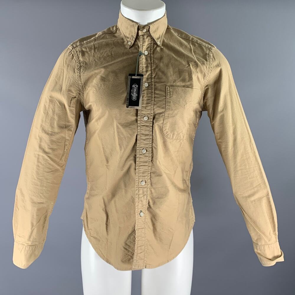 GITMAN VINTAGE Size S Khaki Cotton Button Down Long Sleeve Shirt